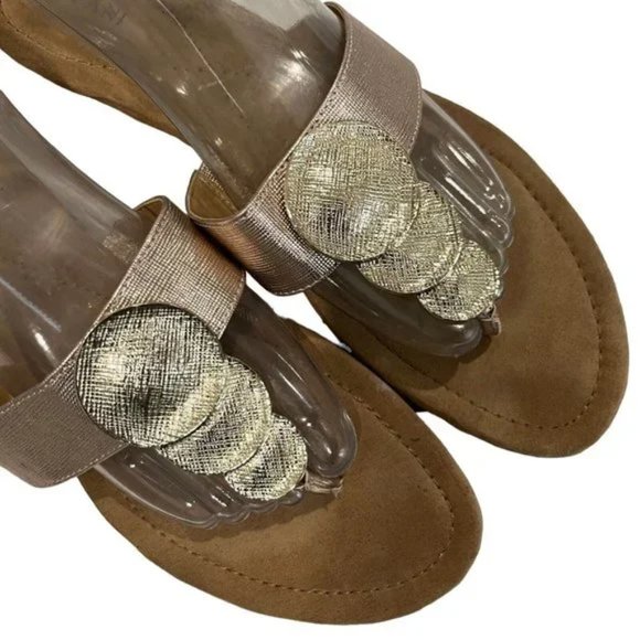Alfani Shoes - Moving Sale last day 4/30-  Metallic gold sandals Alfanie